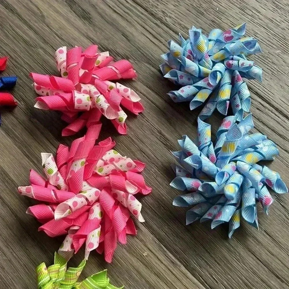 ✨2/$30✨HANDMADE Hair Bows | Colourful handmade Korker bows pack of 12 - Picture 5 of 7